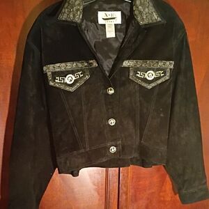 Black Leather Suede Jacket By X&R Sz S